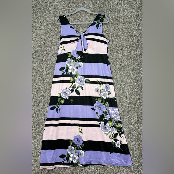 NWT Nina Leonard Tie Front Maxi Dress Size Medium - Picture 3 of 6